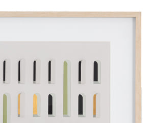 Sunpan DOOR TO DOOR (SET OF 2) - Stunning 36" X 49" Hinged Paper Art with Natural Frame & Gold Accents A0392
