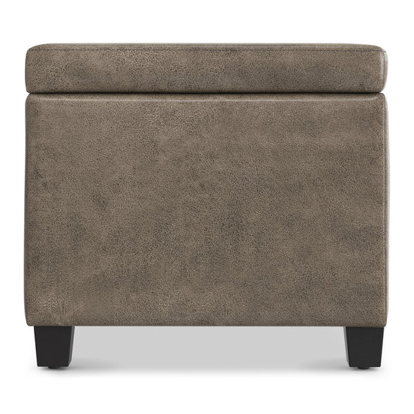 English Elm Avalon Upholstered Storage Bench Ottoman in Grey Linen Fabric for Bedroom or Living Room B136P439025