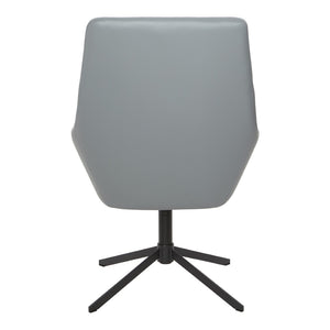 OSP Home Furnishings Modern Scoop Office Chair Faux Leather Padded Swivel Seat for Home or Conference Room FL80228B-U42