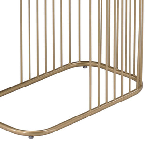 English Elm Blue Blue and Gold C-Table with Metal Base, Modern Airy Side/Laptop Stand, Vibrant Sleek Accent Piece B062P186481