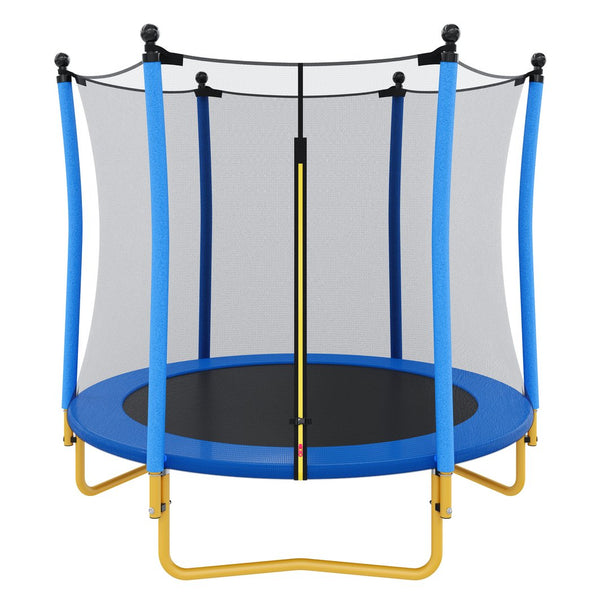 English Elm [without Basketball Hoop] 5.5 Ft Kids Trampoline with Safety Net and Foam Padded Poles Blue N739P443065C