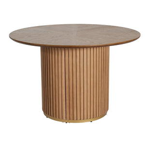 English Elm Christopher Knight Home® - 47.25" Round Pedestal Dining Table - Natural Wood Finish, Seats 4-5, Perfect For Any Space! N771P358147A_N771P358148A