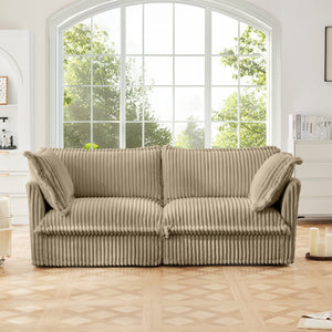 English Elm Modern Slipcovered 2-Seat Sofa Couch - Comfy Corduroy, Removable Covers, Ideal For Small Spaces! W3041S00064