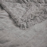 Serta Malea Glam/Luxury Shaggy Faux Fur Heated Throw ST54-0150 Grey