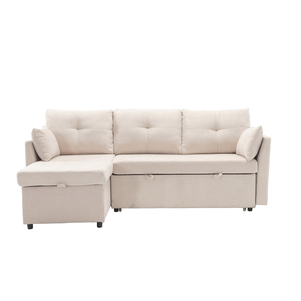English Elm UNITED Chenille Modular L-Shape Sofa with Reversible Storage Chaise, Sleeper Bed, Cloud Comfort W1568P168053