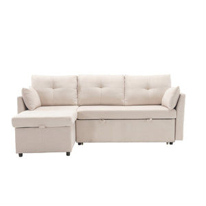 English Elm UNITED Chenille Modular L-Shape Sofa with Reversible Storage Chaise, Sleeper Bed, Cloud Comfort W1568P168053