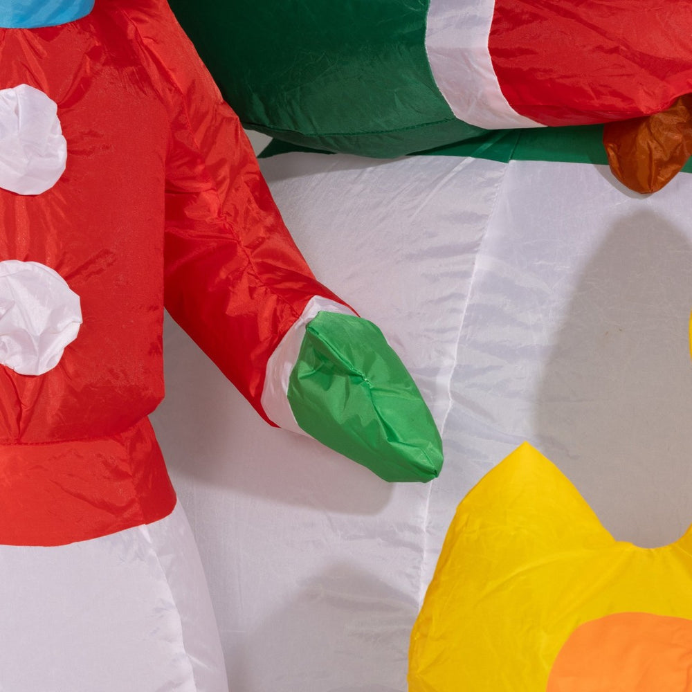 English Elm Outsunny 5 Ft Christmas Inflatables Snowman Family By Campfire With Led Lights For Festive Decor W2225P249943-GIGA