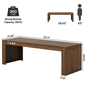 English Elm Executive Extra Long Wood Grain Computer Desk for Dual Monitor Home Office Setup T3971P449943