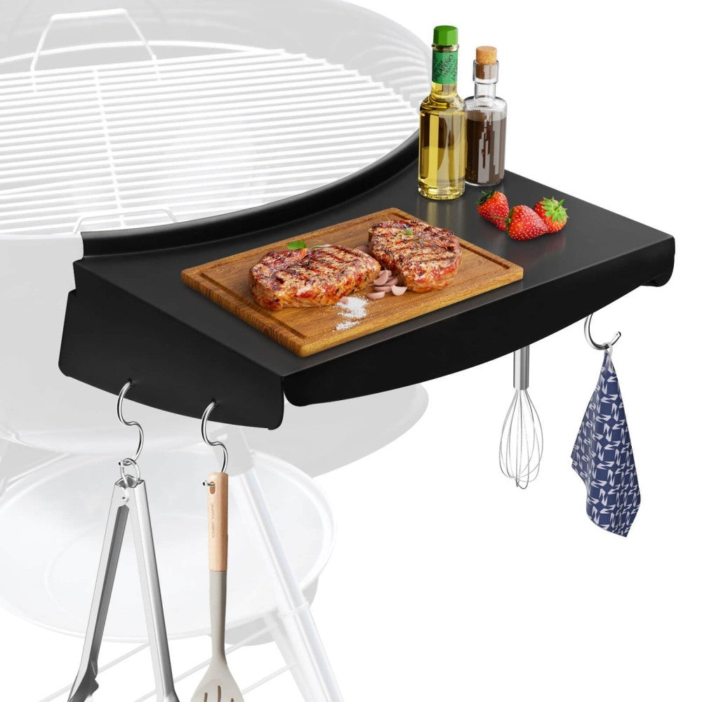 English Elm Outdoor Grill Station Caddy with Hooks Towel Holder Plate Storage for Cookouts W2181P481703