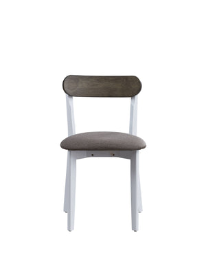 English Elm Fidelity 5Pc White & Gray Dining Set with Rectangular Fixed Table, Two-Tone Chairs, Durable MDF Finish B2726P408896