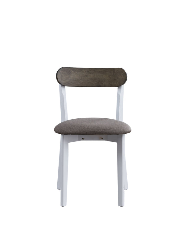 English Elm Fidelity 5Pc White & Gray Dining Set with Rectangular Fixed Table, Two-Tone Chairs, Durable MDF Finish B2726P408896