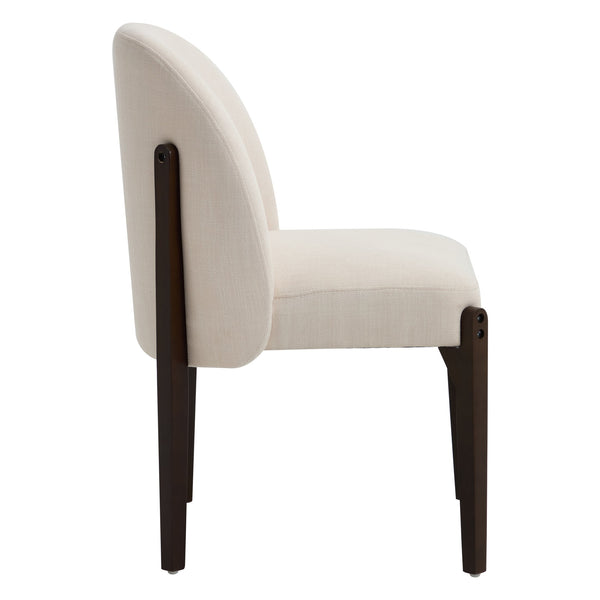 English Elm Wooden Wingback Dining Chairs Upholstered Farmhouse Modern Set with Lumbar Support Beige W3244P429255