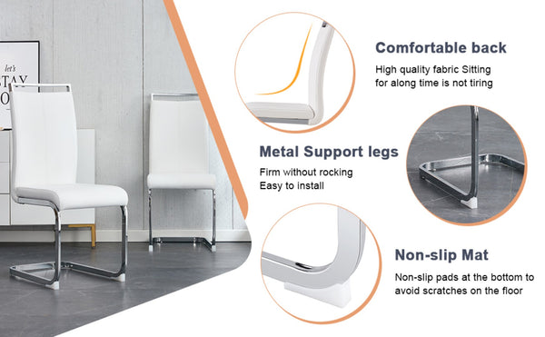 English Elm Table And Chair Set - Elegant Modern Marble Dining Set With 8 Comfortable Pu Chairs & Glass Top W1151S02115-GIGA