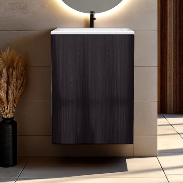 English Elm Natural Oak Compact Vanity Cabinet With 2 Adjustable Shelves – Ideal For Small Spaces & Storage B062S01378