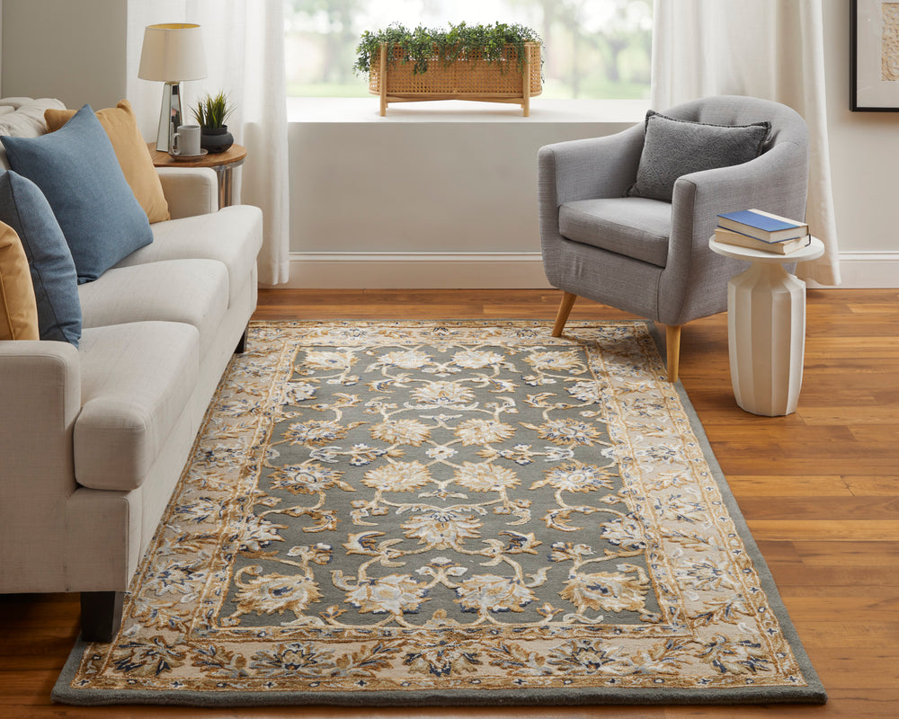 Feizy Rugs Prescott Hand-tufted Floral Rug In Earth Tones - Traditional Persian Design For Elegant Spaces Taupe,Tan,Ivory Viscose,Wool Pct8939fsagbgee10