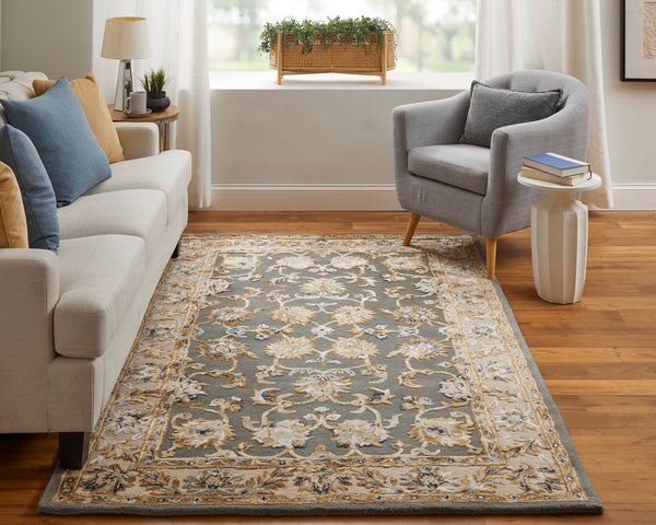 Feizy Rugs Prescott Hand-tufted Floral Rug In Earth Tones - Traditional Persian Design For Elegant Spaces Taupe,Tan,Ivory Viscose,Wool Pct8939fsagbgee10
