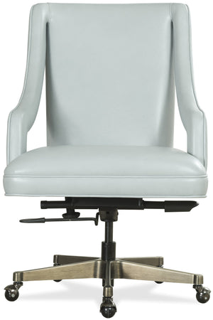 Hooker Furniture Meira Leather Executive Office Chair with Ergonomic Tilt Swivel and Metal Base EC210-022