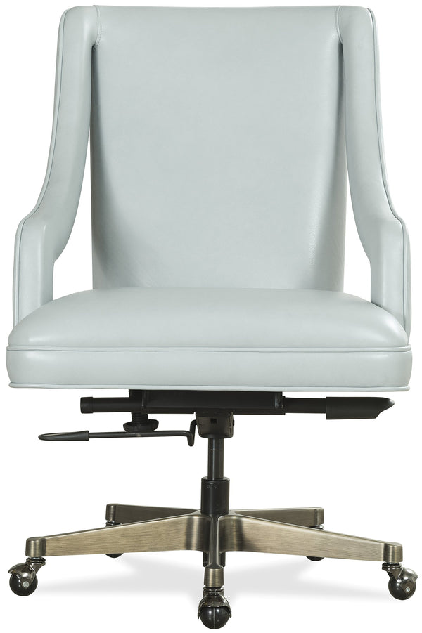 Hooker Furniture Meira Leather Executive Office Chair with Ergonomic Tilt Swivel and Metal Base EC210-022