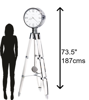 Hekman Furniture 615110 Stunning Tripod Grandfather Clock - Polished Chrome Elegance With Chimes & Unique Design  Chaplin V Acrylic Grandfather Clock 615110