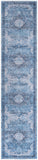 Nourison Washables NWB15 Machine Made Power-loomed Narrow Border Indoor Only Vintage  Rug Blue, Blue Front Base, 85% Polyester,9% Cotton,6% Other Fibers 99446994141