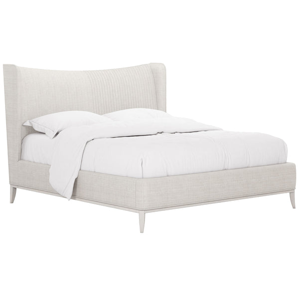 A.R.T. Furniture Mezzanine Elegant Dove Gray Bed With Arabesque Veneer Design For Luxury & Comfort In Your Bedroom Light Gray Parawood And Poplar Solids,Foam,Fiber,Fabric 325126-2249