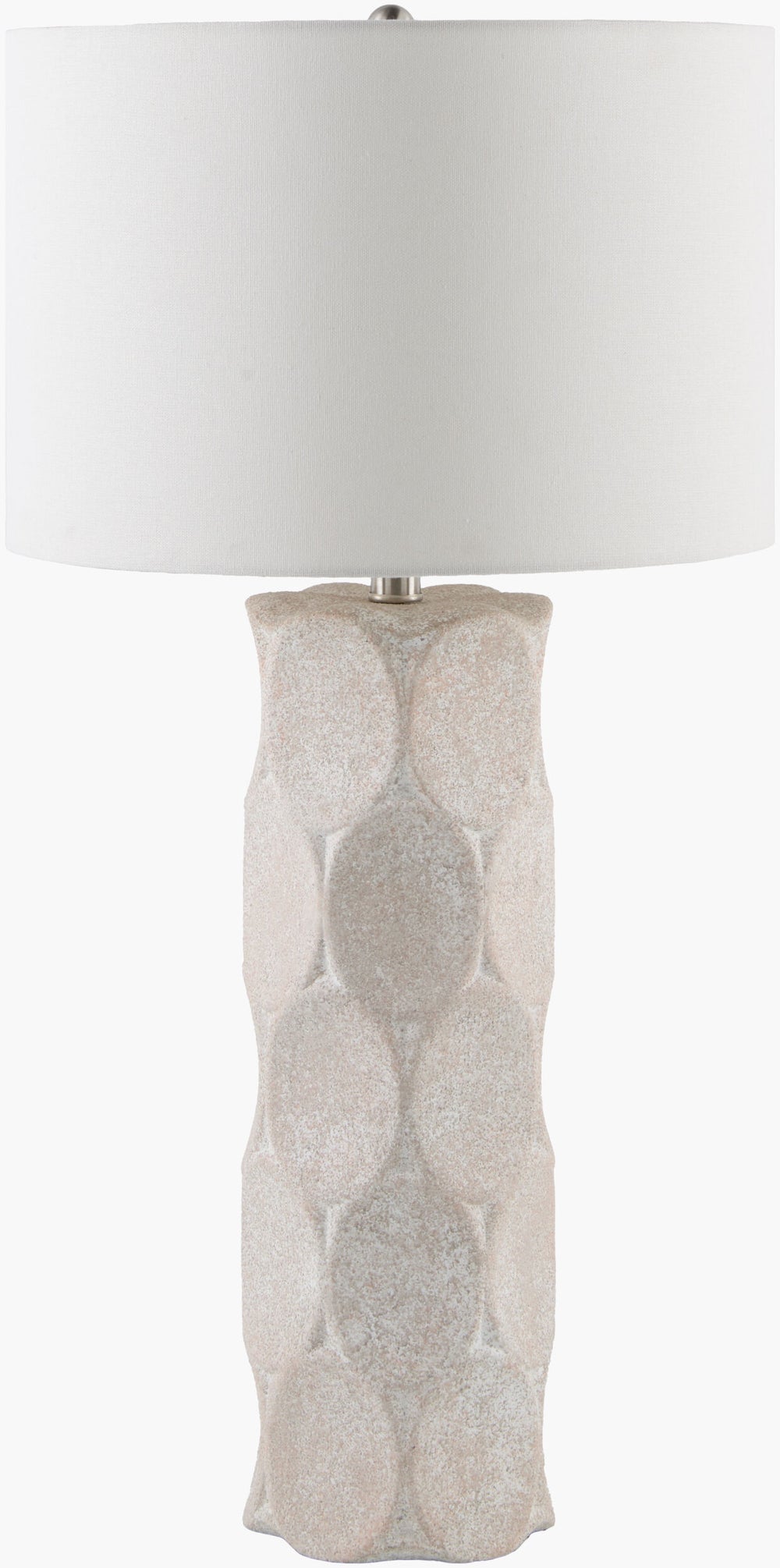 Surya Bimbila 28" Rustic Accent Table Lamp With Ceramic Base And Linen Shade - Perfect For Cozy Spaces Body, Gray,Finial, Gold,Cord, Translucent Ceramic,Linen,Plastic,Iron Bbm-001