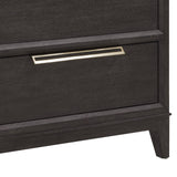 Quincy 2-Drawer Nightstand with USB Port Black with Molasses Finish P375140 Pulaski Furniture