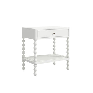 A.R.T. Furniture Haven Vintage-Inspired Open Nightstand - Elegant White Finish with Storage & Cottage Charm 339140-2367