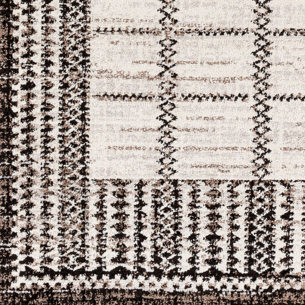 Livabliss Blackburn Collection Machine Woven Polypropylene Runner Rug for Hallways and Entryways Black, Dark Bro 9'2" x 12' BBN2309-9212