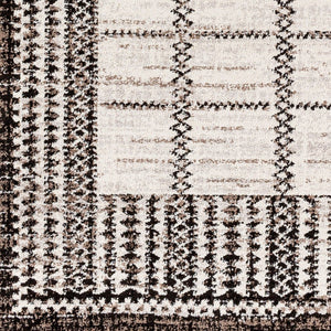 Livabliss Blackburn Collection Machine Woven Polypropylene Runner Rug for Hallways and Entryways Black, Dark Bro 9'2" x 12' BBN2309-9212