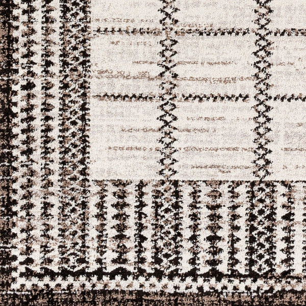 Livabliss Blackburn Collection Machine Woven Polypropylene Runner Rug for Hallways and Entryways Black, Dark Bro 9'2" x 12' BBN2309-9212