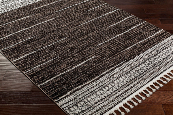 Livabliss Blackburn Global Pattern Machine Woven Polypropylene Rug for Living and Dining Rooms Black, Dark Bro 9'2" x 12' BBN2311-9212