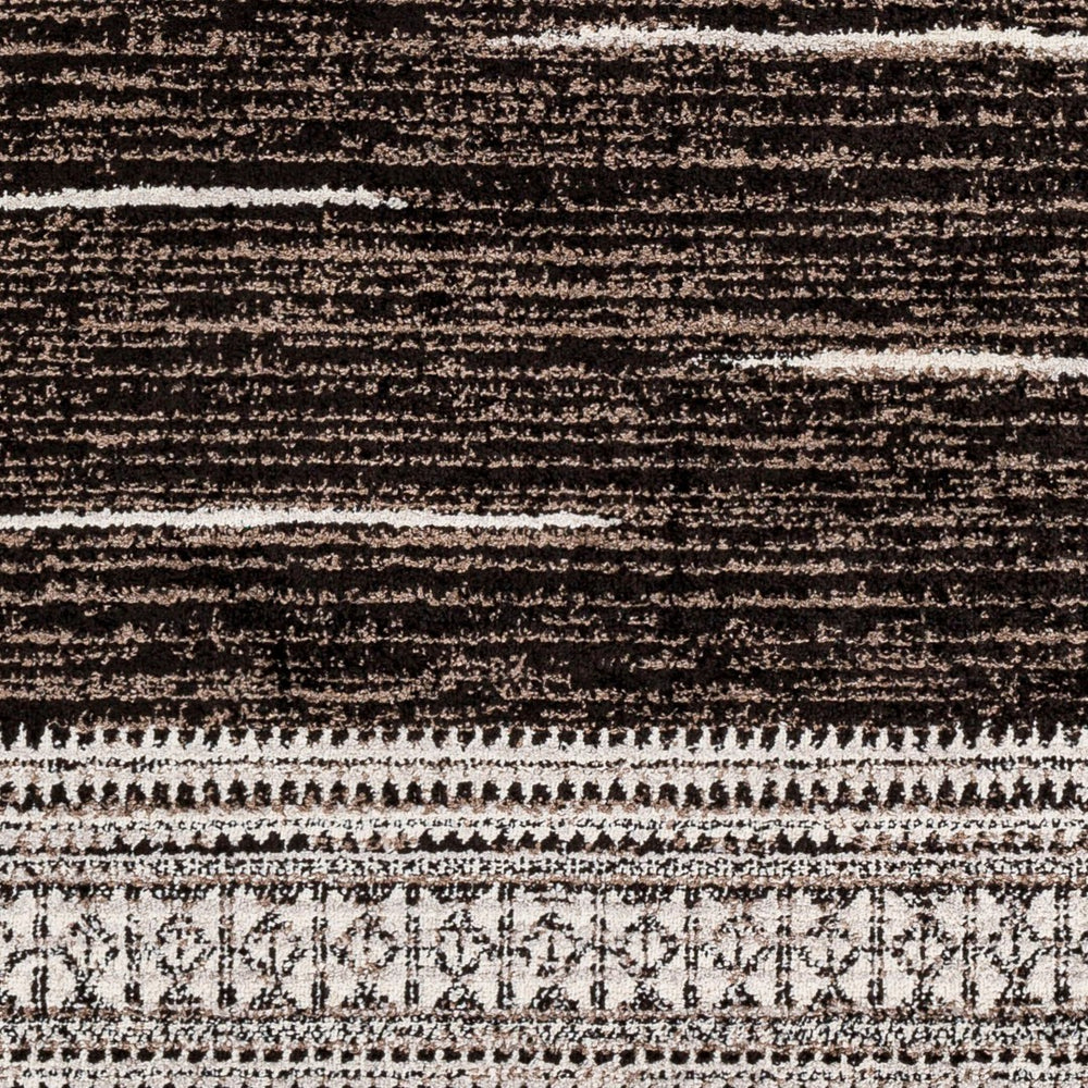 Livabliss Blackburn Global Pattern Machine Woven Polypropylene Rug for Living and Dining Rooms Black, Dark Bro 9'2" x 12' BBN2311-9212