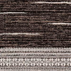 Livabliss Blackburn Global Pattern Machine Woven Polypropylene Rug for Living and Dining Rooms Black, Dark Bro 9'2" x 12' BBN2311-9212