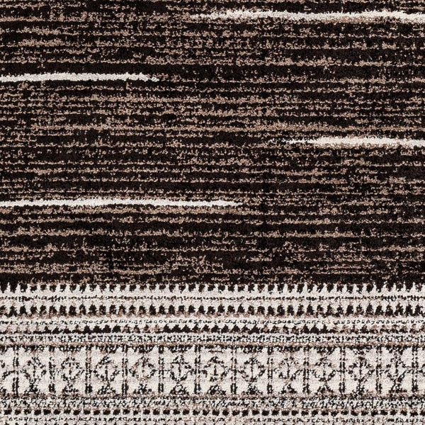 Livabliss Blackburn Global Pattern Machine Woven Polypropylene Rug for Living and Dining Rooms Black, Dark Bro 9'2" x 12' BBN2311-9212