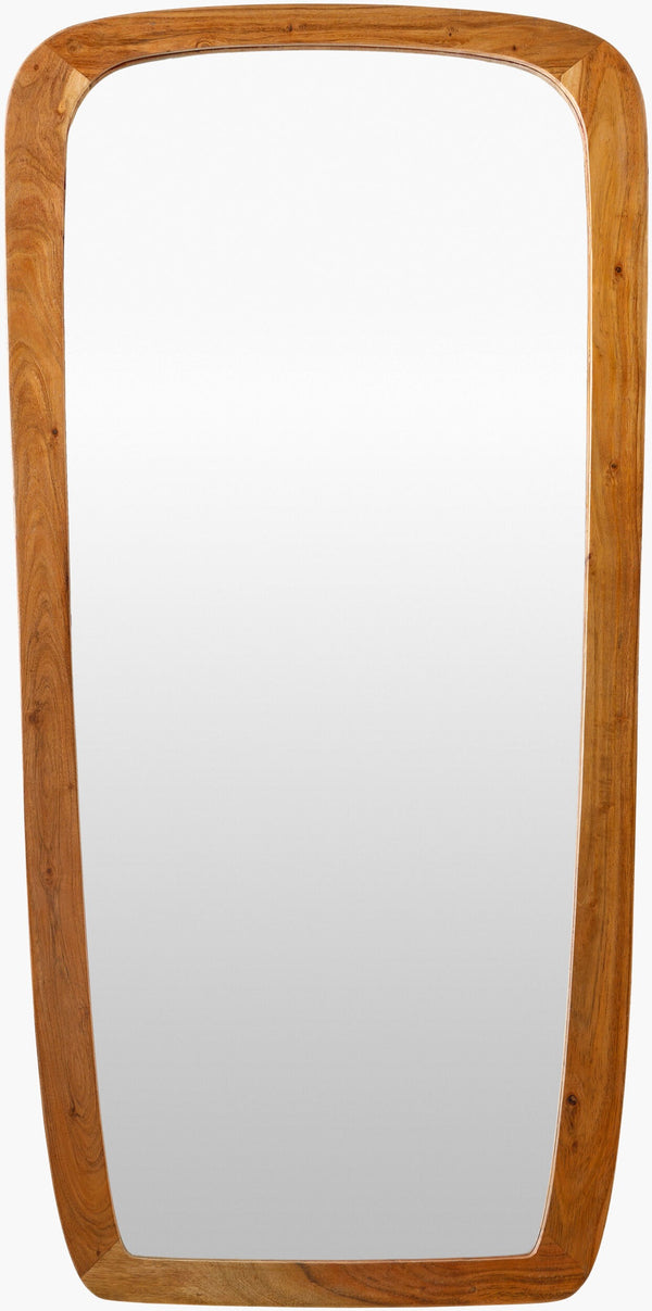 Surya Broome Full Length Mirror – 46"H X 24"W Mid-century Modern Wall Decor For Chic Home Elegance Frame, Brown Acacia Bbr001-4623