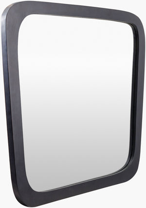 Surya Broome Accent Mirror 40"H X 30"W - Timeless Mid-century Modern Wall Decor For Elegant Spaces Frame, Black Acacia Bbr004-40301