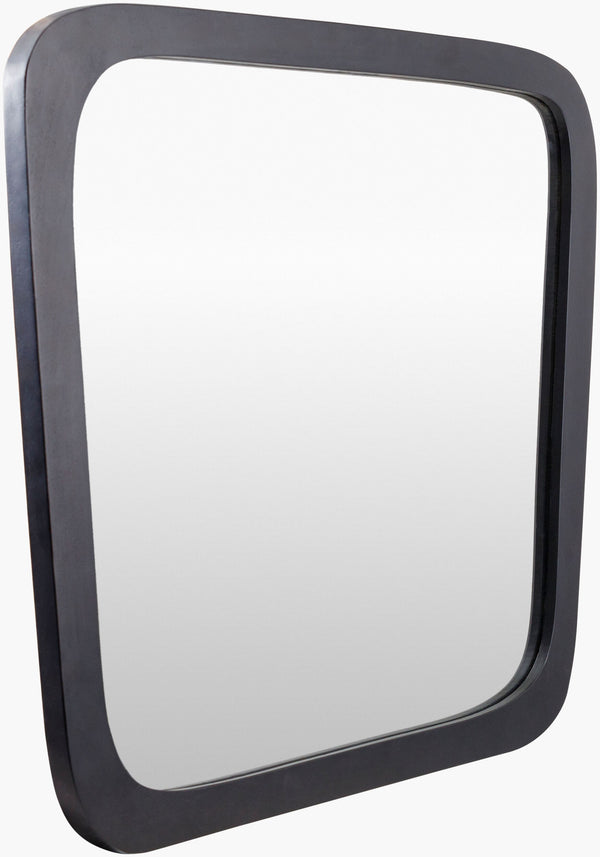 Surya Broome Accent Mirror 40"H X 30"W - Timeless Mid-century Modern Wall Decor For Elegant Spaces Frame, Black Acacia Bbr004-40301