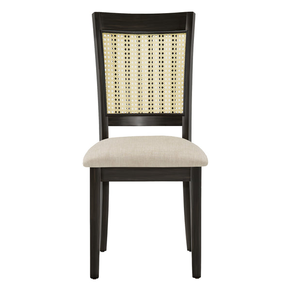 Homelegance By Top-Line Delroy Cane Accent Slat Back Dining Chairs (Set of 2) Black Rubberwood