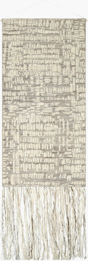 Surya Bribana Bohemian Wall Hanging Decor - 99"H X 24"W, Unique Cotton & Wool Art For Cozy Spaces 'Ivory Wool,Cotton,Wood Bbs002-60306