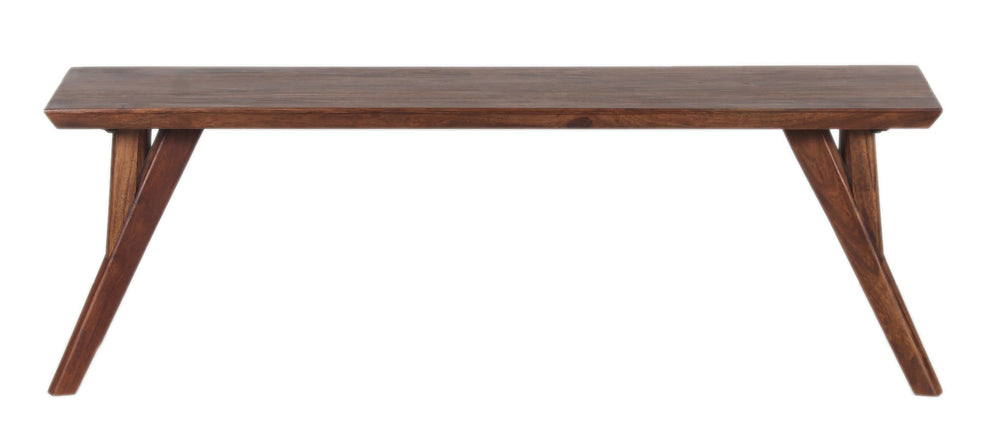 Porter Designs Porter Portola Solid Acacia Wood Dining Bench - Mid-century Modern With Flared Legs, Brown Finish Brown Wood 07-108-13-0022