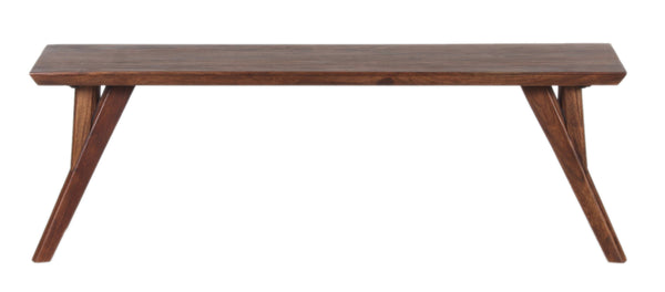 Porter Designs Porter Portola Solid Acacia Wood Dining Bench - Mid-century Modern With Flared Legs, Brown Finish Brown Wood 07-108-13-0022
