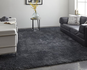 Feizy Rugs Darian Plush High Pile Polyester Shag Rug - Cozy, Modern Design For Effortless Home Elegance Black Polyester Drn39k0fblkchlg00