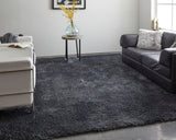 Feizy Rugs Darian Polyester Machine Made Casual Rug Black 9' x 12'