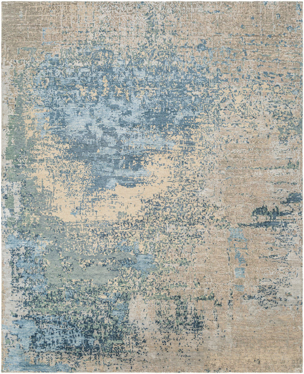 Abbey BBY-2300 9' x 12' Handmade Rug BBY2300-912  Light Olive, Olive, Beige, Ink Blue, Medium Gray, Dark Blue Surya
