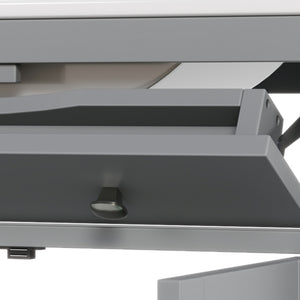 English Elm Christopher Knight Home® - 30" Bathroom Vanity with Ceramic Sink, Solid Wood Legs, Adjustable Shelf, Tip-Out Tray, Soft-Close Hinges, Silver Knobs, Moisture-Resistant Finish Gray N817P286250G