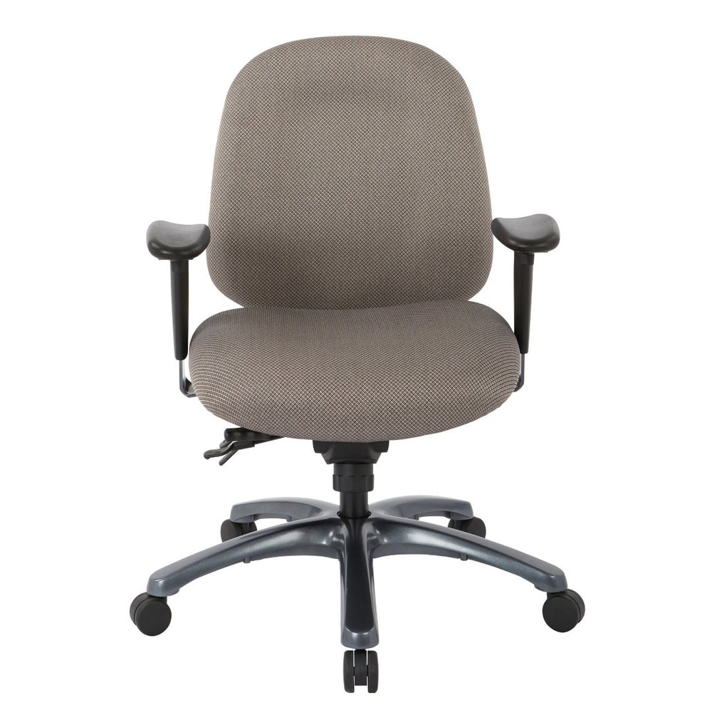 OSP Home Furnishings Multi-function Ergonomic Office Chair with Lumbar Support and Titanium Base for Pros Mid 8512-294