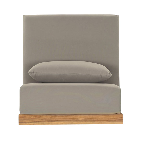 English Elm Oversized Acacia Wood Outdoor Chat Set Three Piece Resort Style Patio Lounge Brown,Natural+Grey N768P392778B_N768P392779B