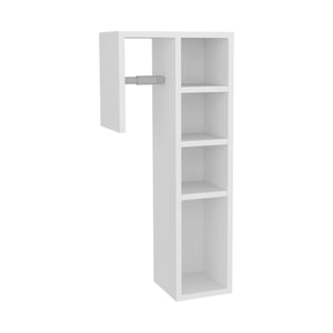 English Elm Lodi Slim Freestanding Toilet Paper Cabinet in Kronos White — Vertical Compact Storage & Décor Shelf B070P368061