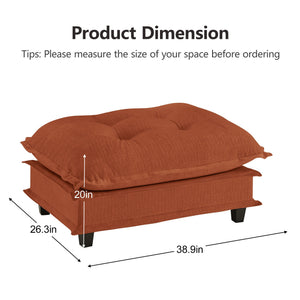 English Elm 73 Chenille Modular Sectional Sofa Deep Seat Cushions Casual Luxe Living Room Orange W714P448405